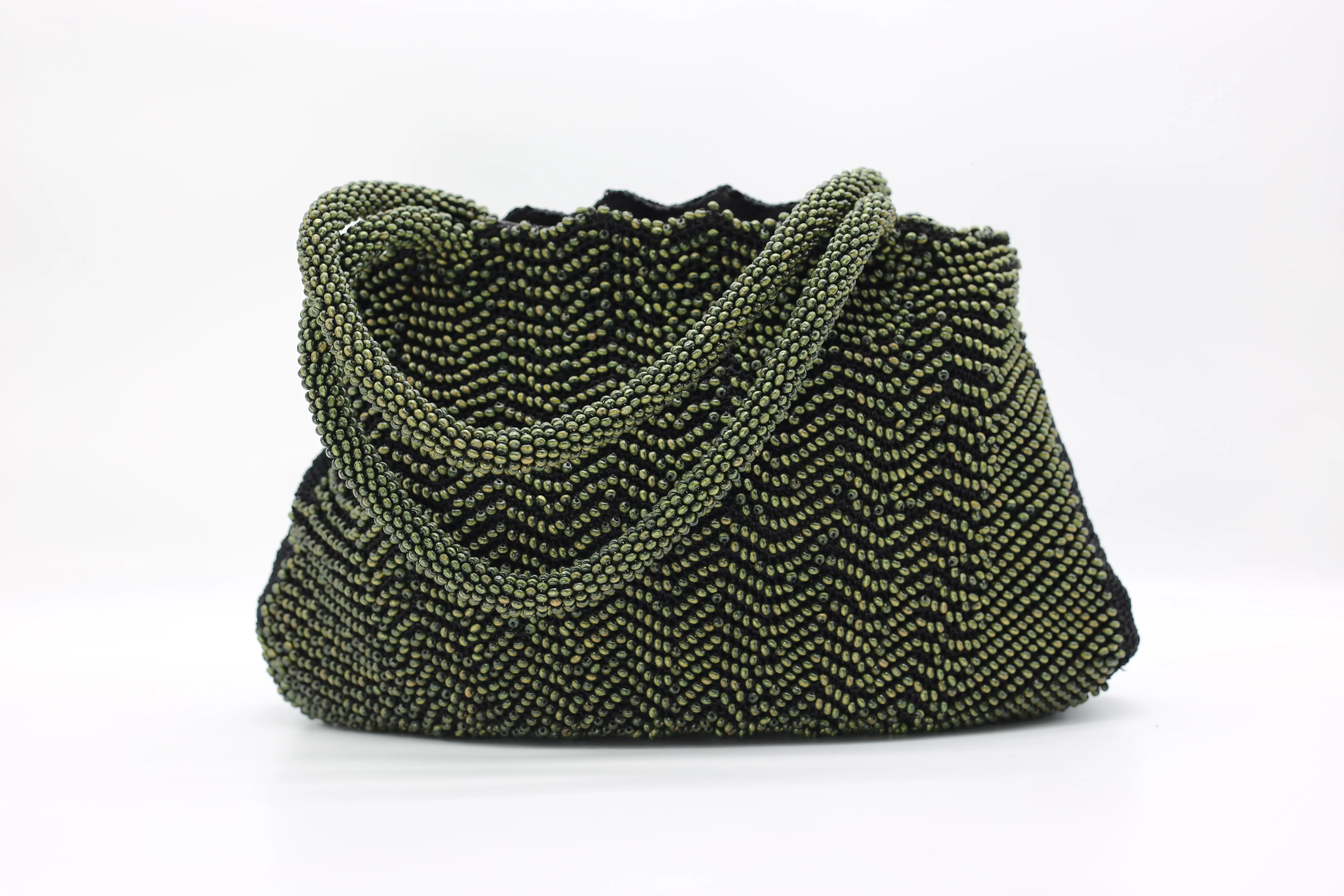 Hand-crocheted Tiny Wooden Beads Bag