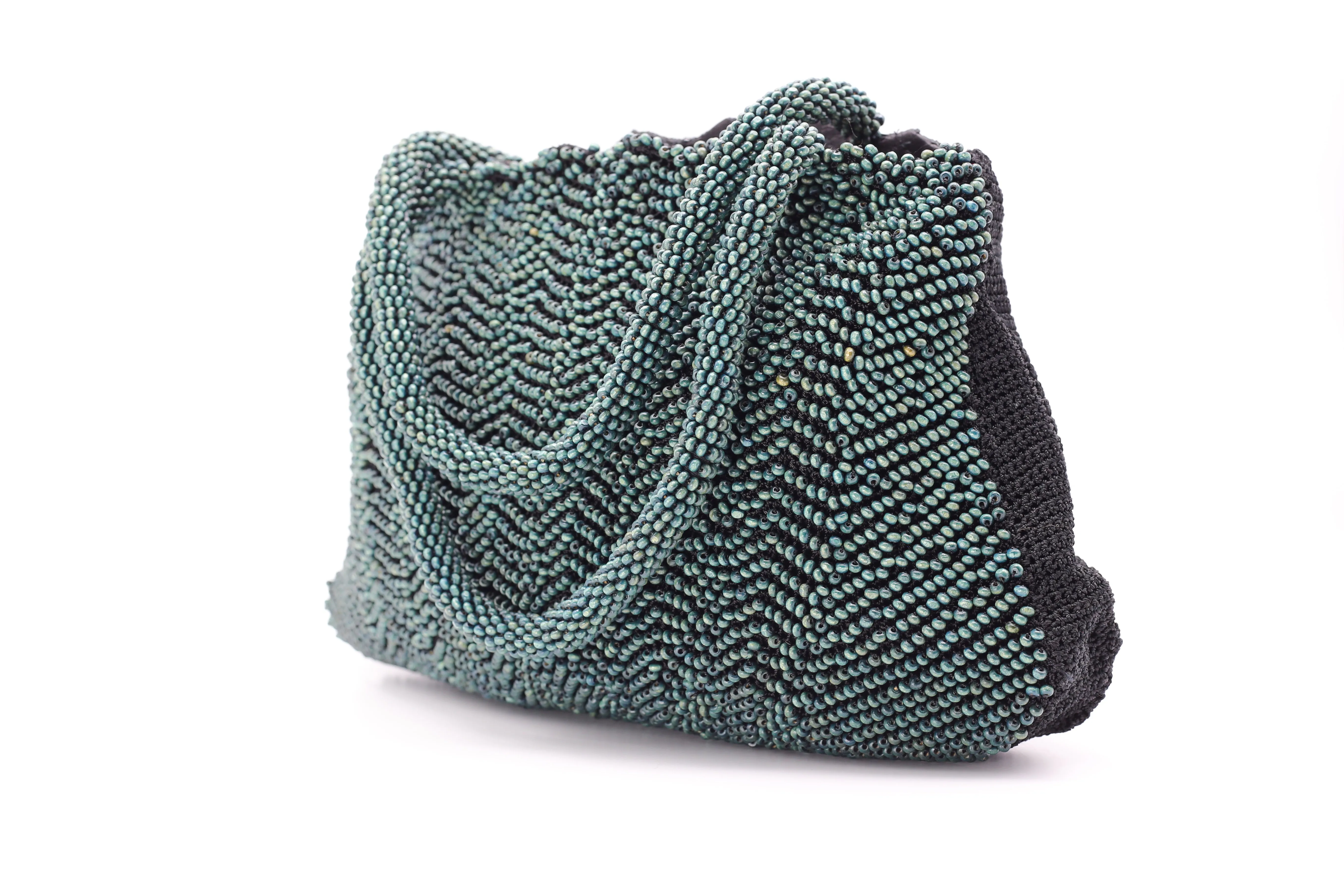Hand-crocheted Tiny Wooden Beads Bag