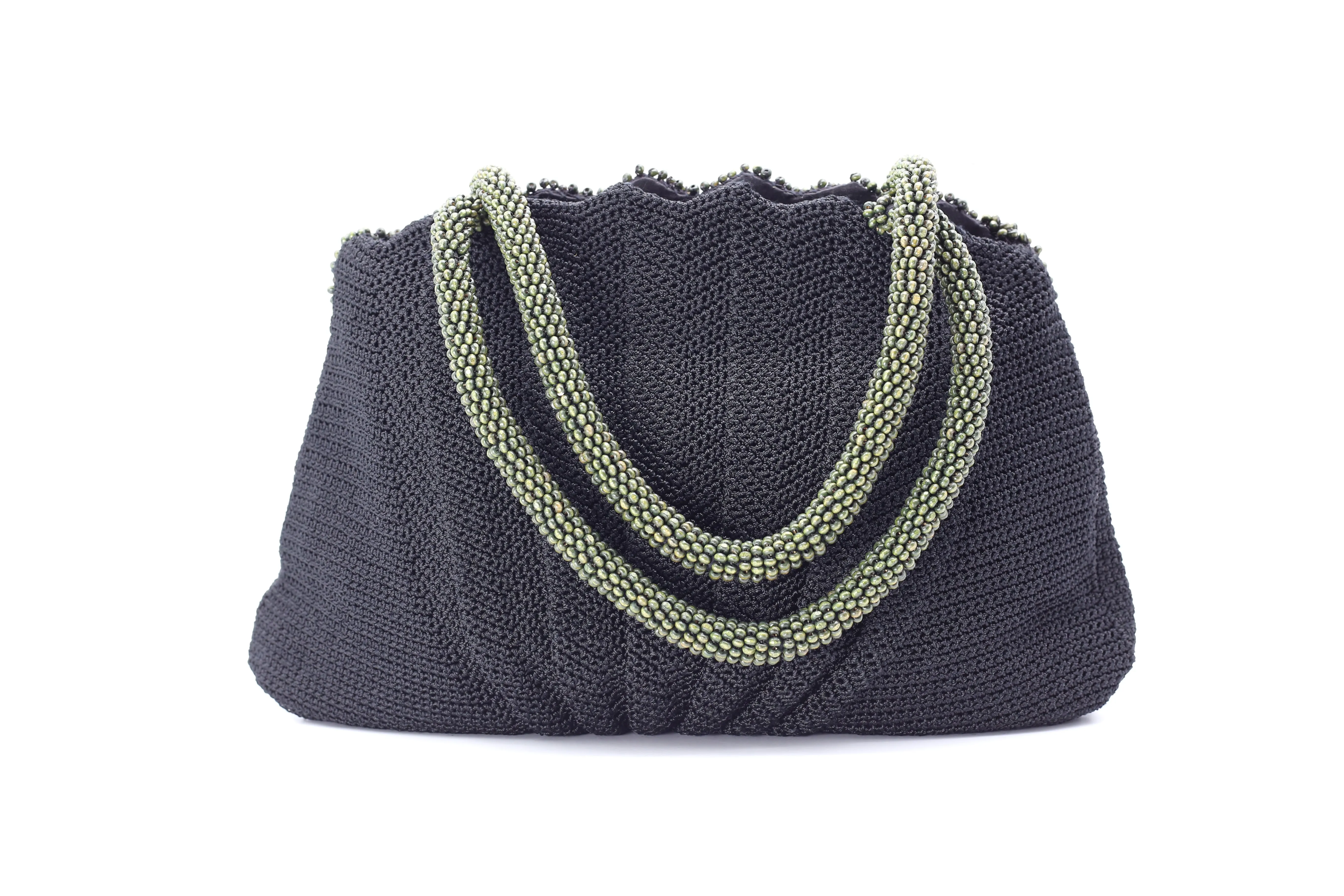 Hand-crocheted Tiny Wooden Beads Bag
