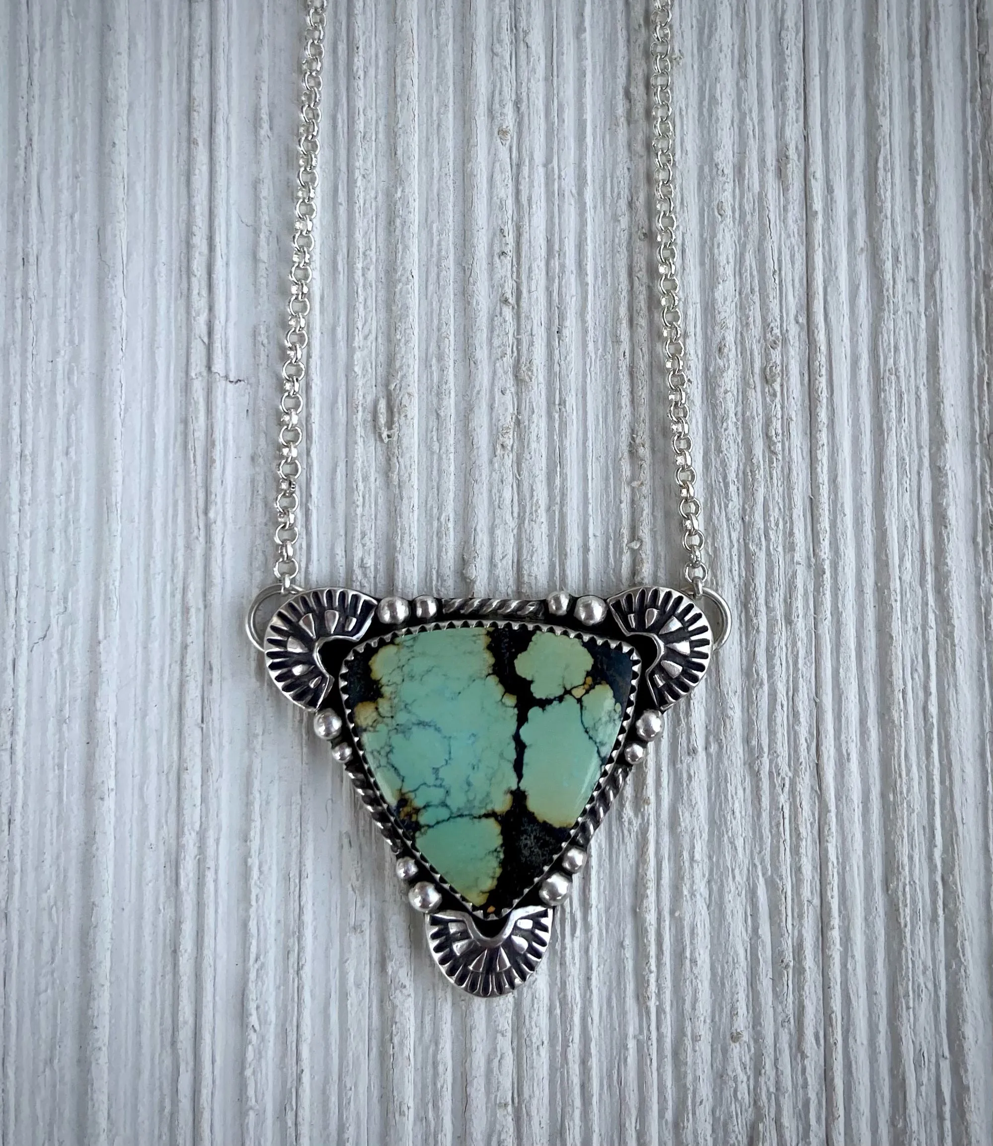 Hand Stamped Bao Canyon Turquoise Necklace