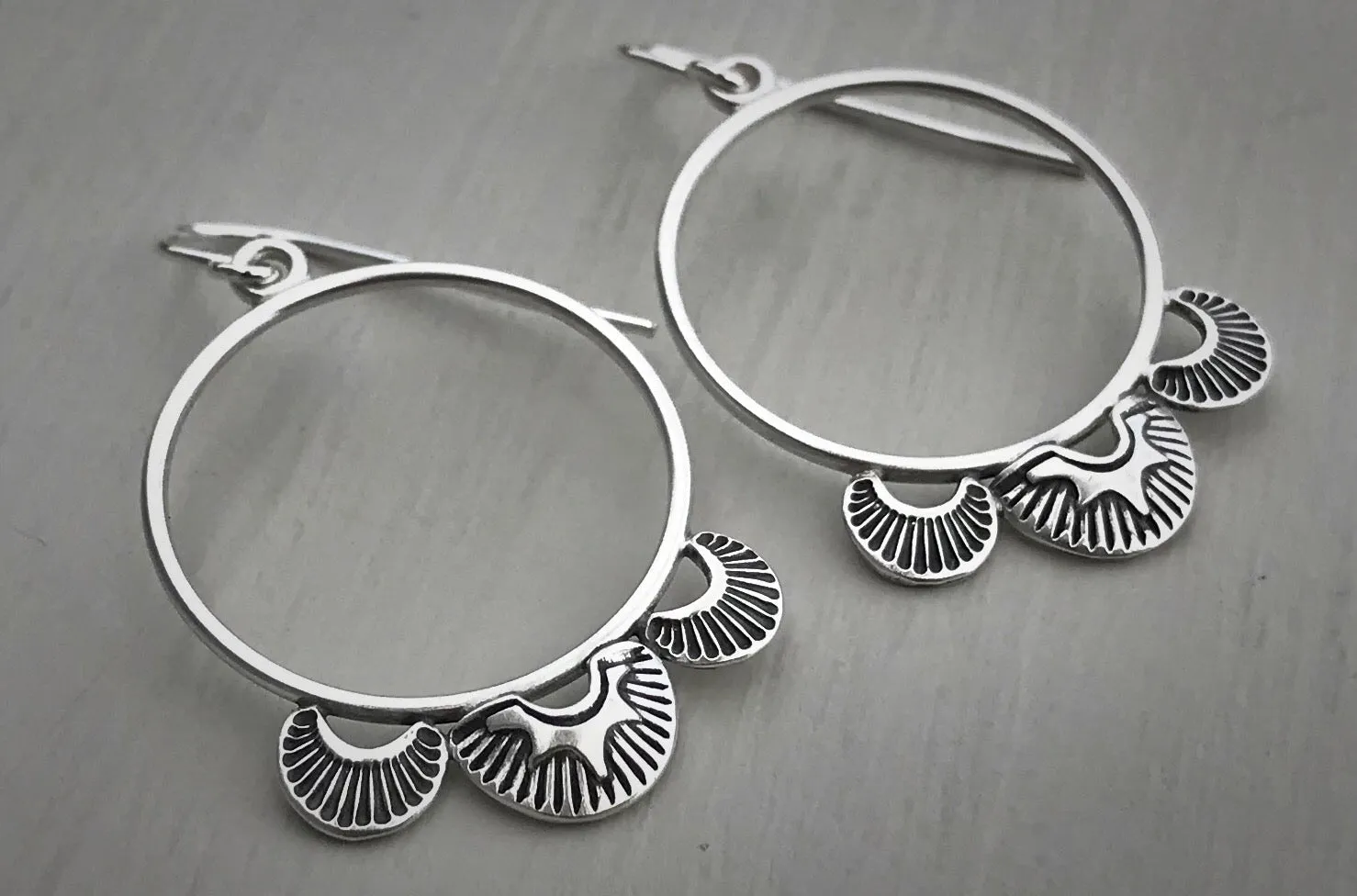 Hand Stamped Hoop Earrings
