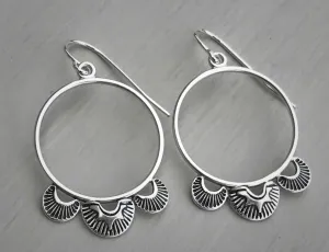 Hand Stamped Hoop Earrings