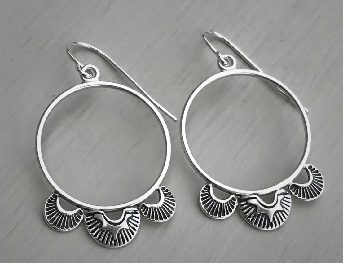 Hand Stamped Hoop Earrings