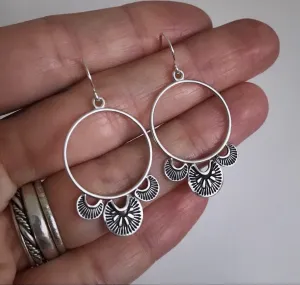Hand Stamped Hoop Earrings