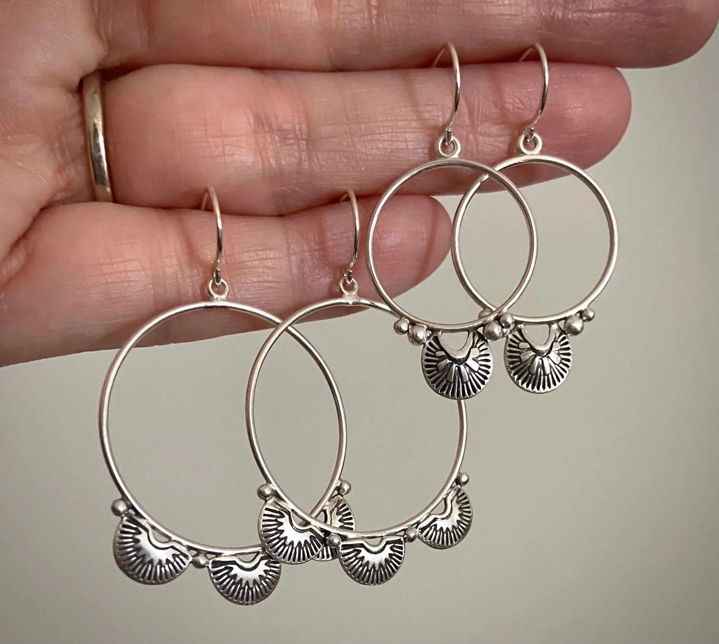 Hand Stamped Hoops