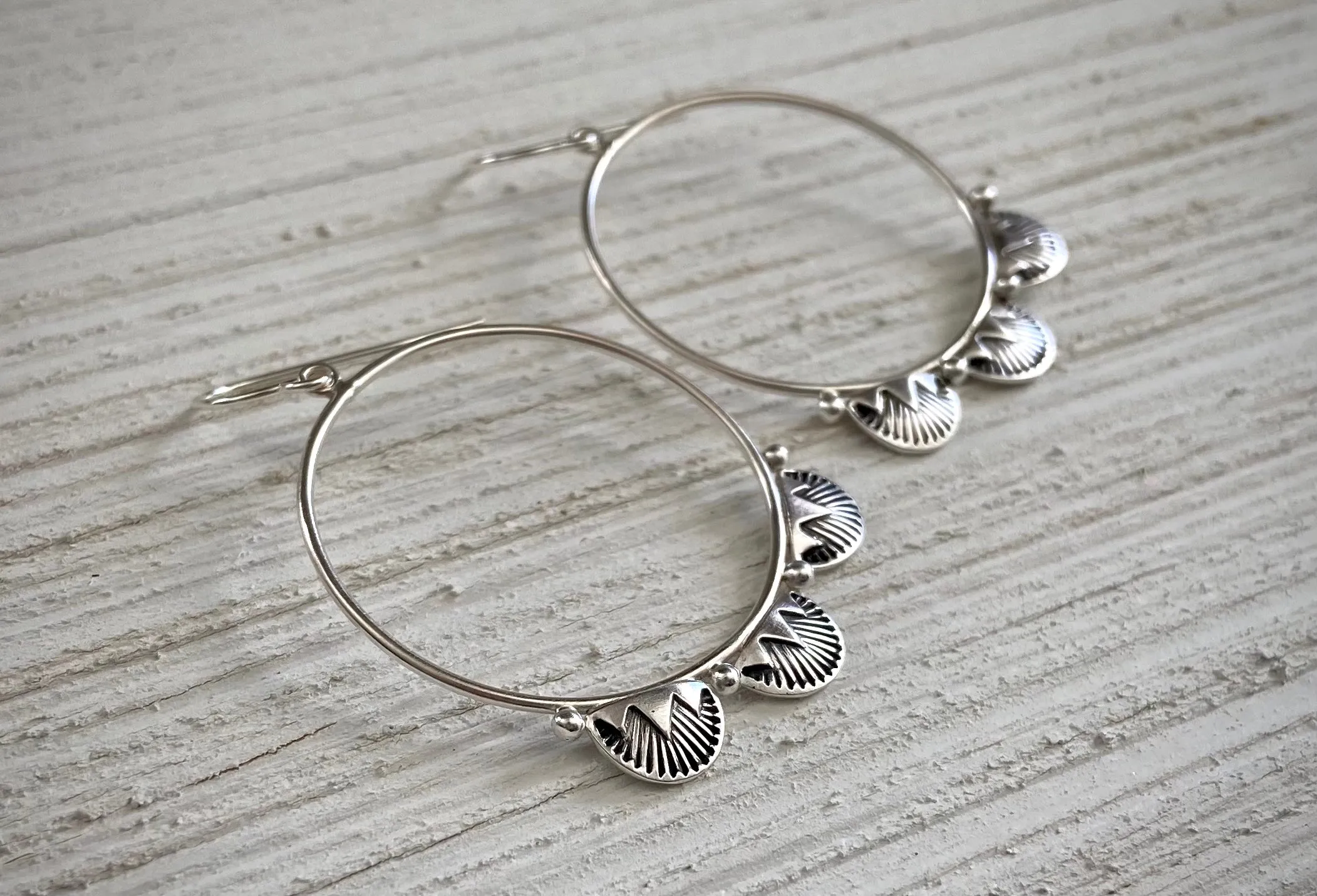 Hand Stamped Hoops