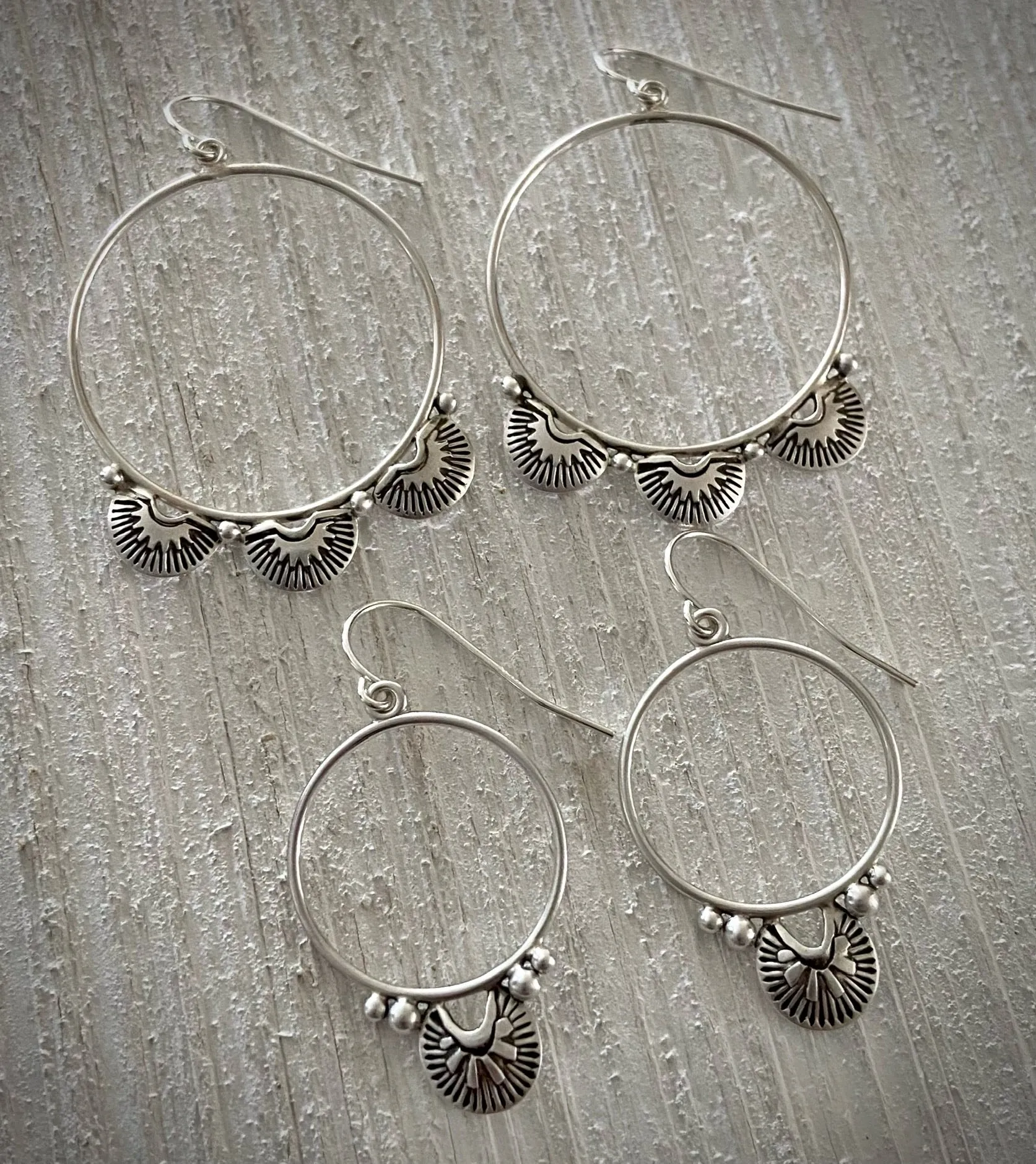 Hand Stamped Hoops