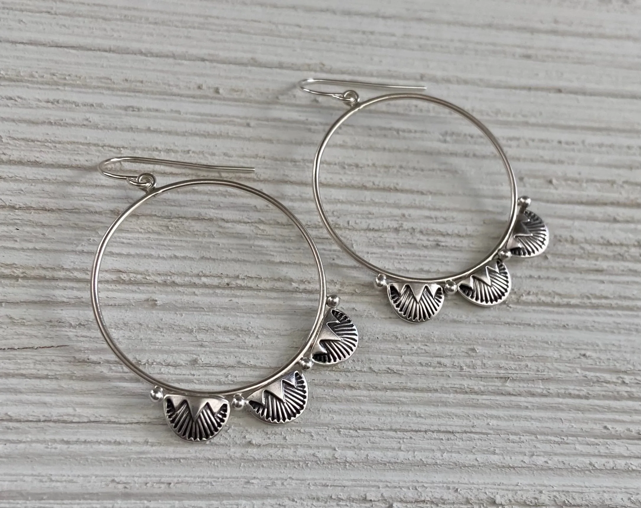 Hand Stamped Hoops