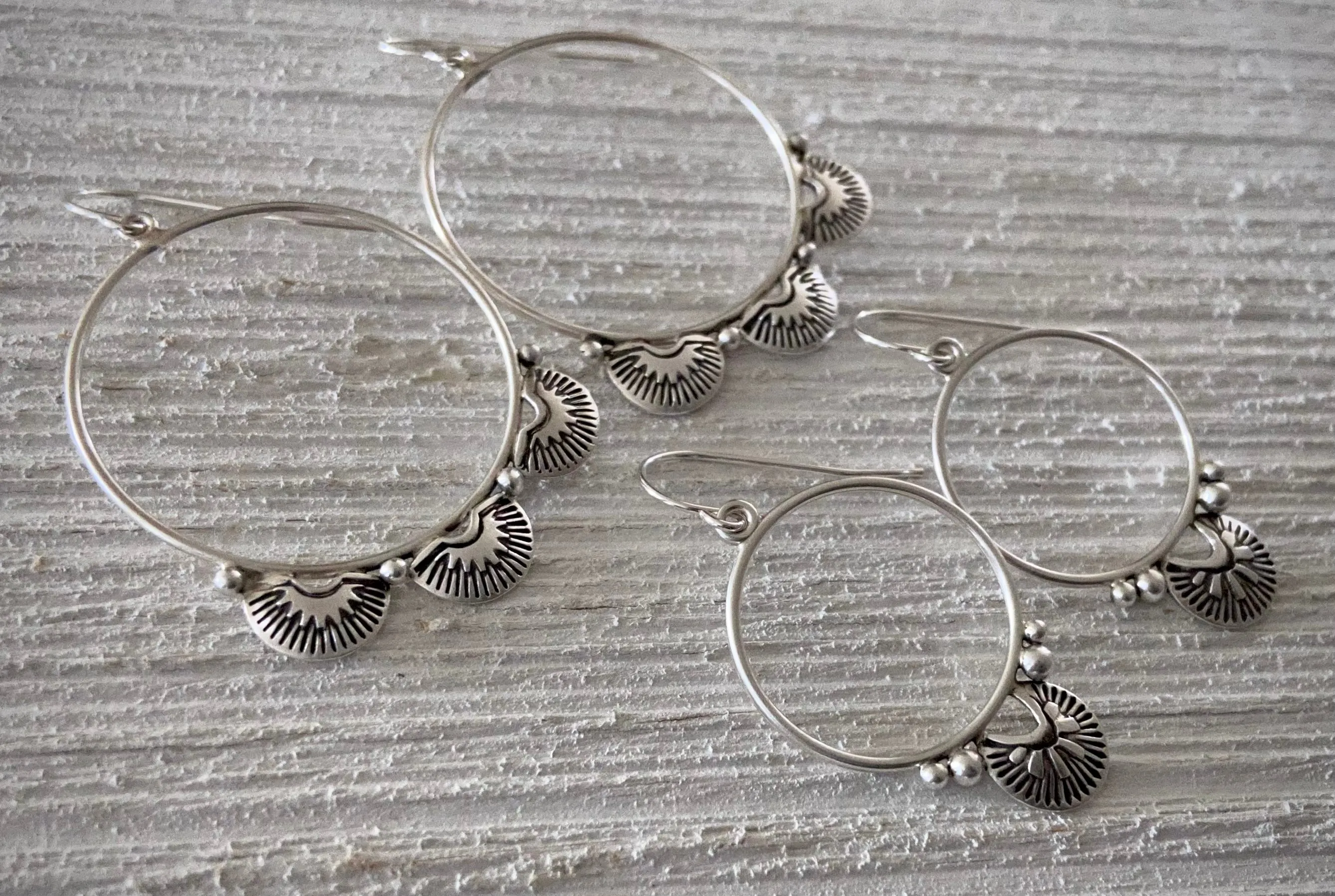 Hand Stamped Hoops