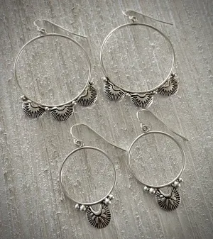 Hand Stamped Hoops