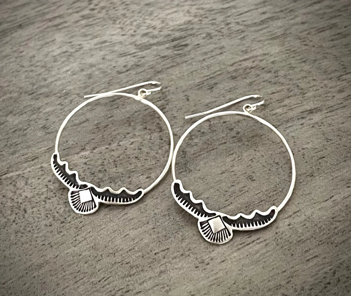 Hand Stamped Hoops