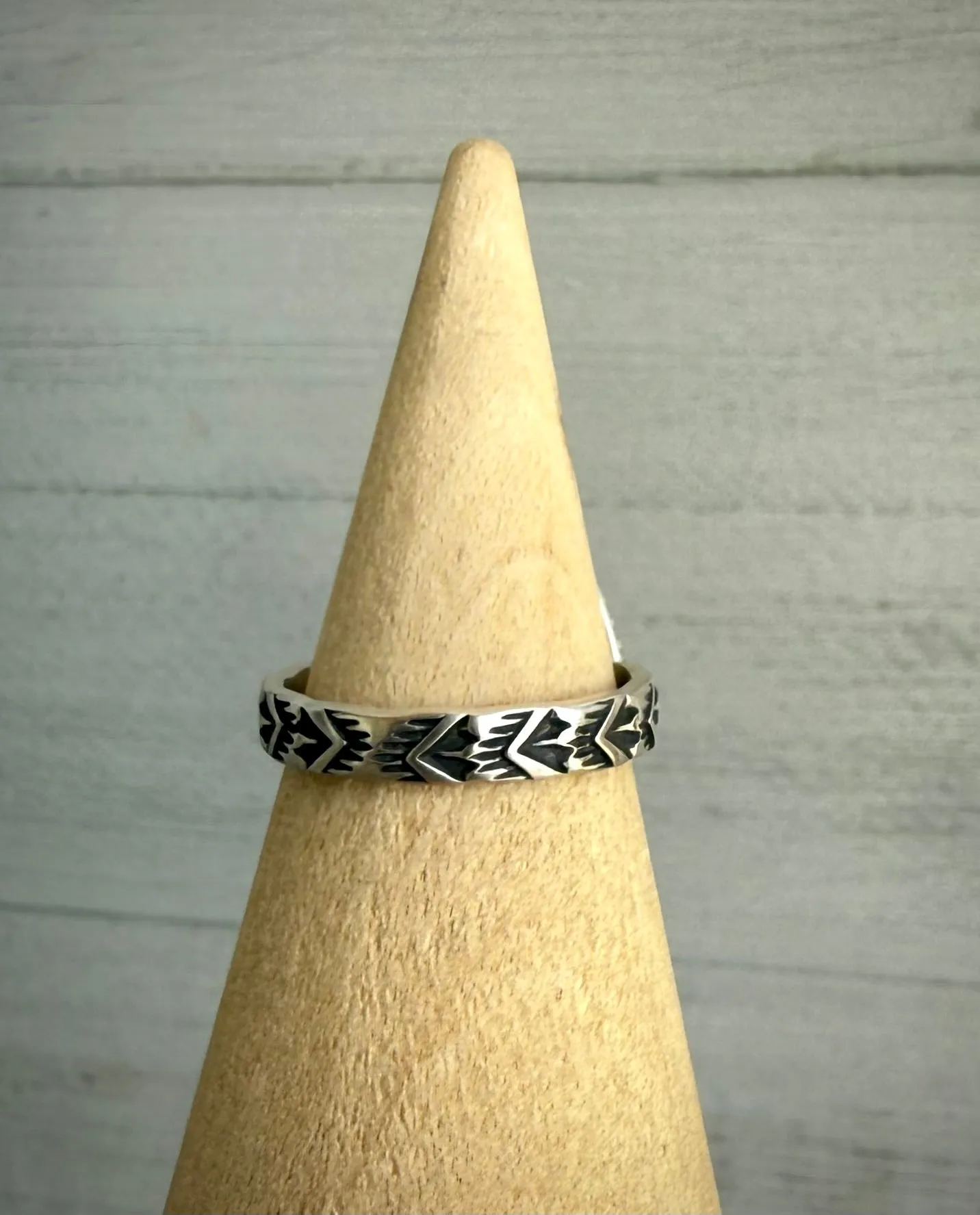 Hand Stamped Hubei Turquoise Ring