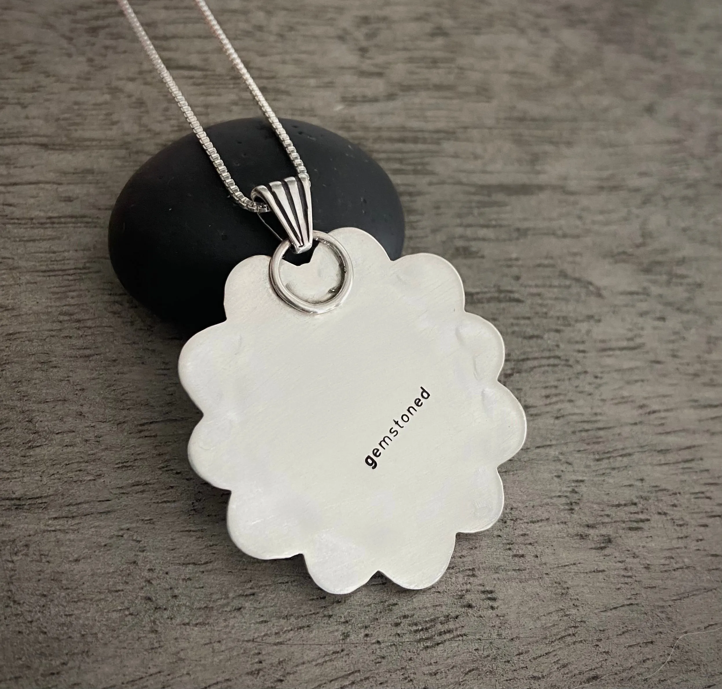 Hand Stamped Maligano Jasper Pendant