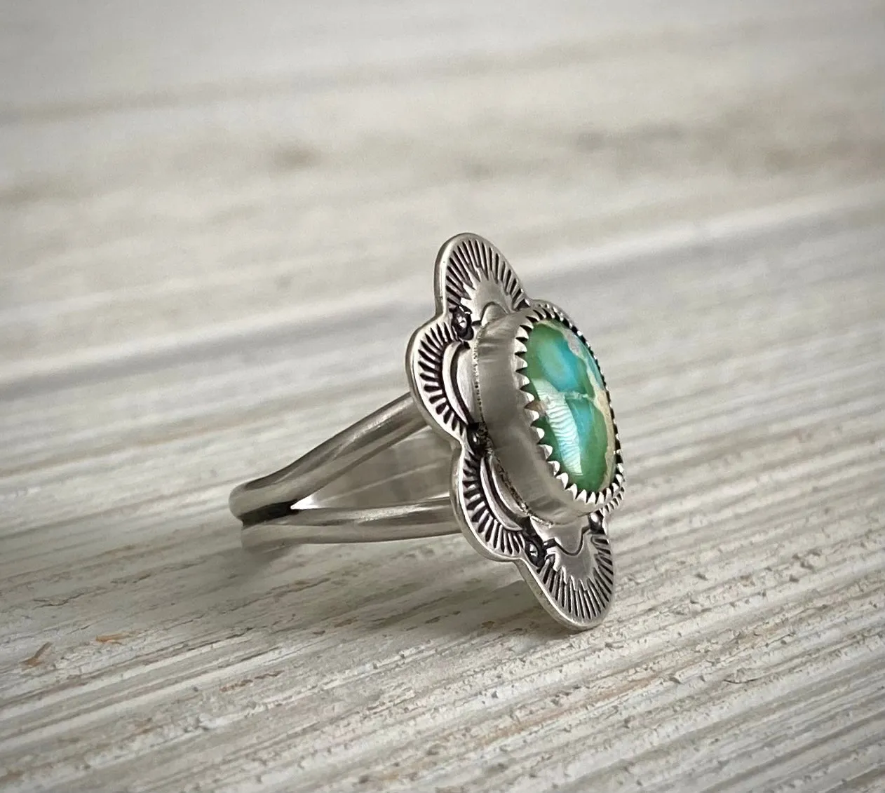 Hand Stamped Sonoran Gold Ring