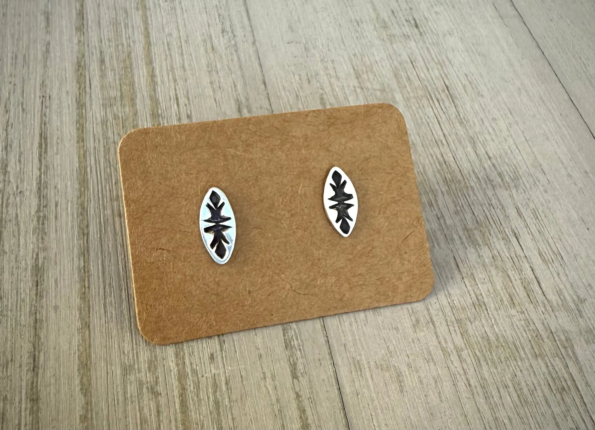 Hand Stamped Stud Earrings