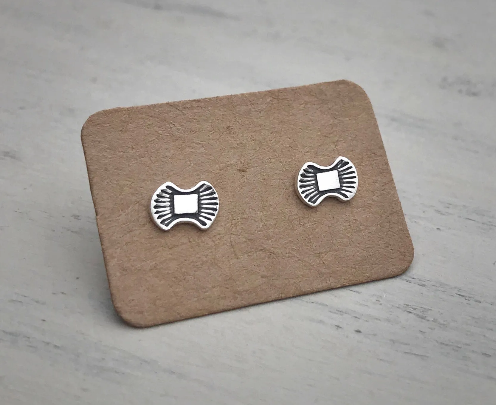Hand Stamped Stud Earrings