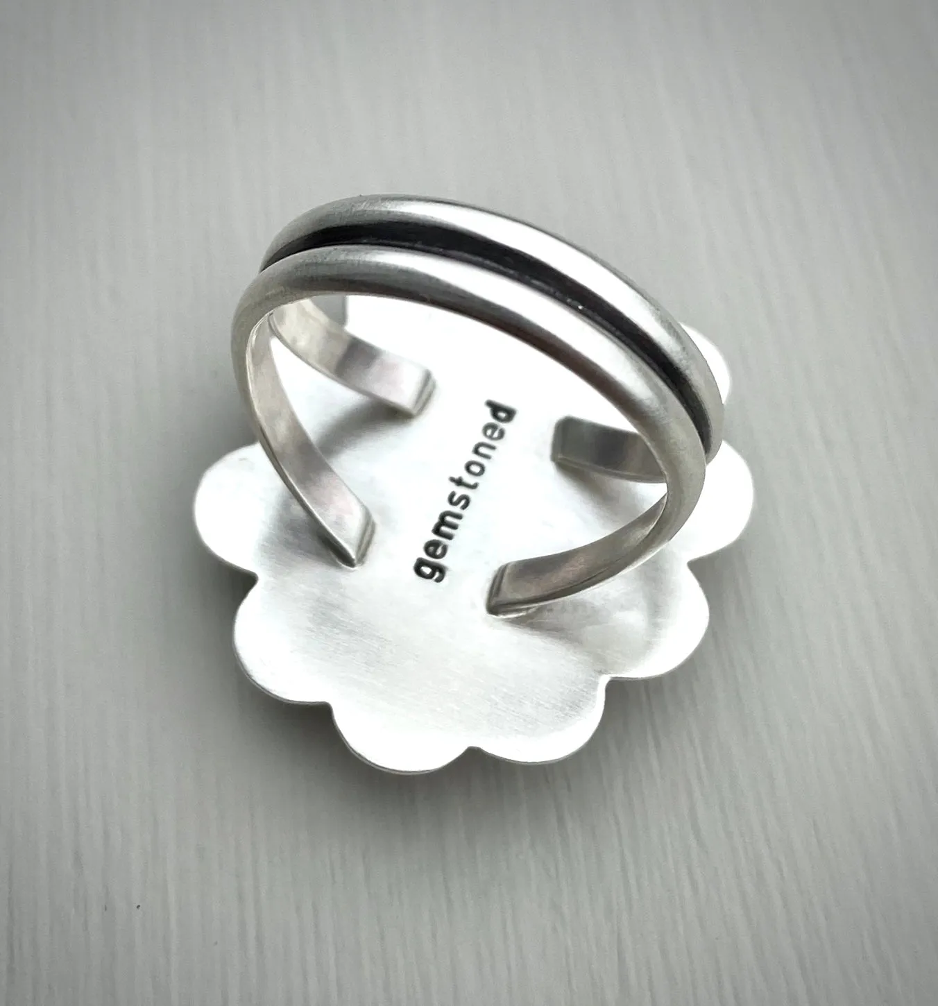 Hand Stamped Turquoise Mountain Ring