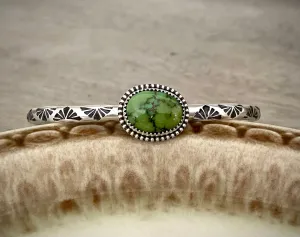 Hand Stamped Verde Valley Turquoise Cuff