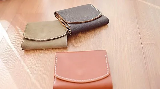 HANDMADE LEATHER Women Cute Trifold Short Small WALLET PERSONALIZED MONOGRAMMED GIFT CUSTOM Card Holder Small Wallet