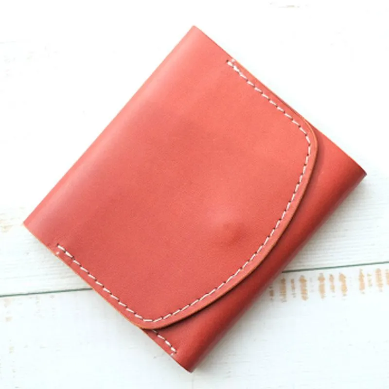 HANDMADE LEATHER Women Cute Trifold Short Small WALLET PERSONALIZED MONOGRAMMED GIFT CUSTOM Card Holder Small Wallet