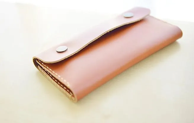 Handmade Leather Women Long Wallet PERSONALIZED Bifold Wallet