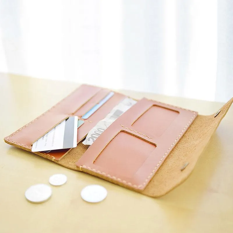 Handmade Leather Women Long Wallet PERSONALIZED Bifold Wallet
