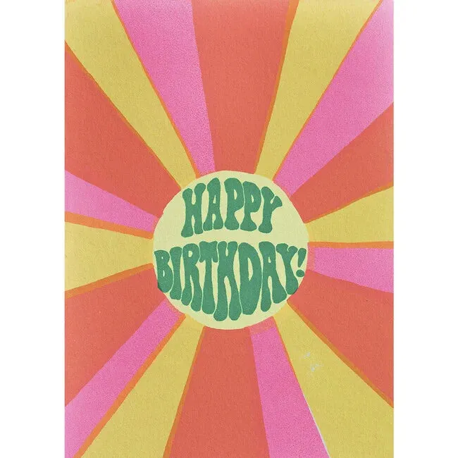Happy Birthday Sunburst Greeting Card