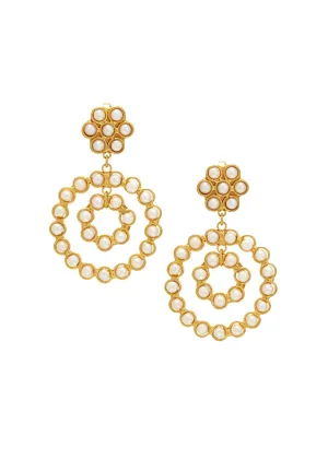 Happy Flower Pearl Clip-on Earrings