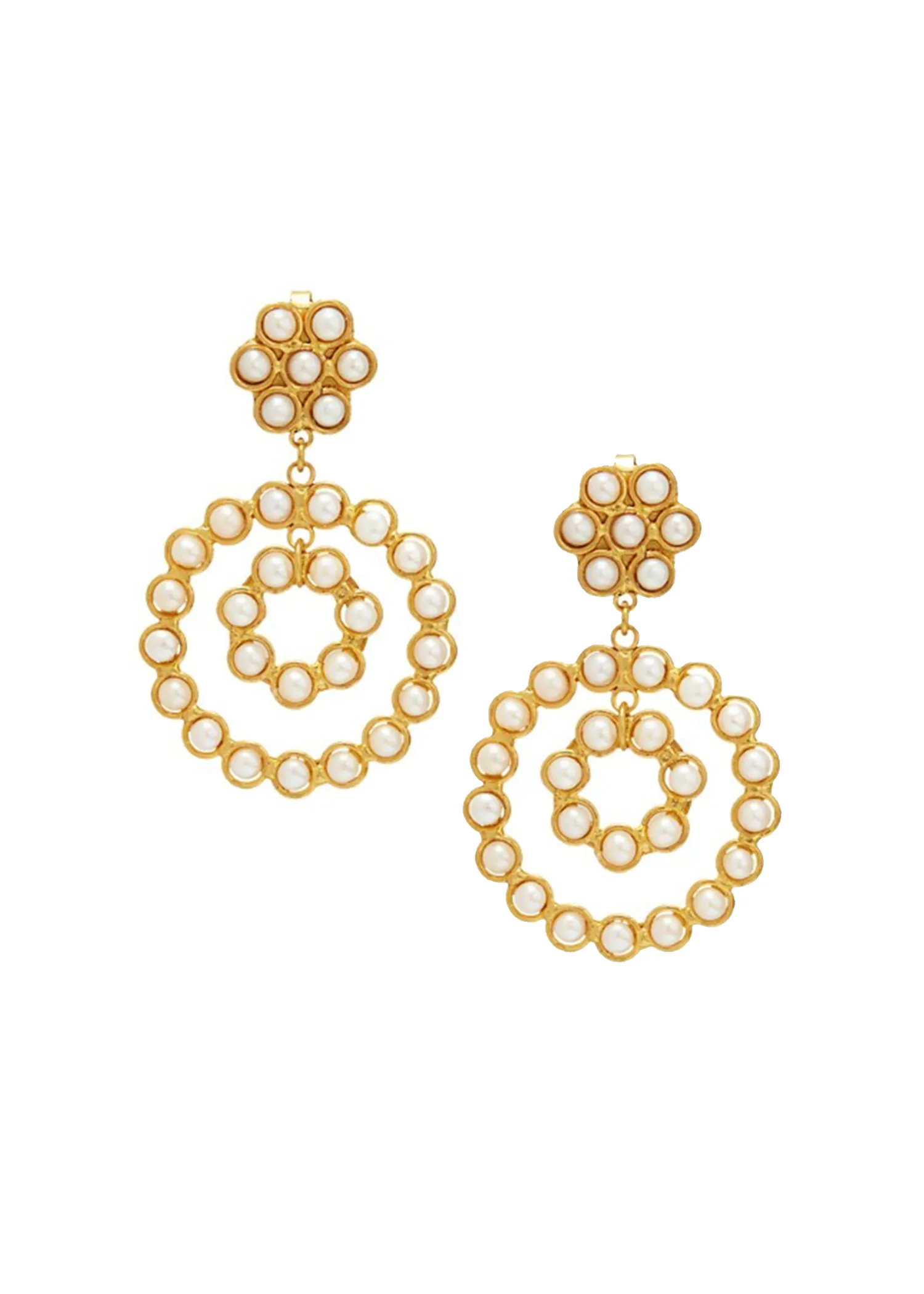 Happy Flower Pearl Clip-on Earrings