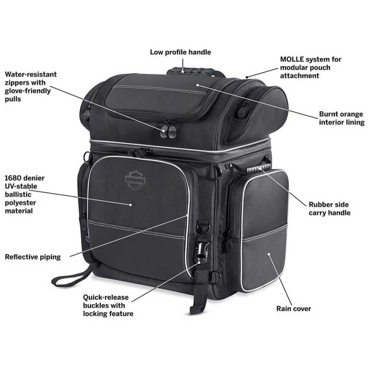 Harley-Davidson® Onyx Premium Luggage Touring Bag, Universal Fit