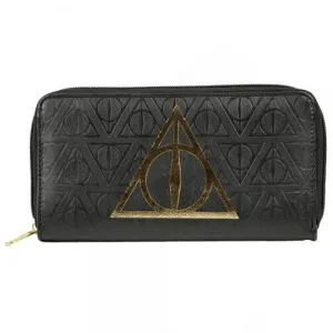 Harry Potter Women's Deathly Hallows Zip Around Envelope Clutch Wallet