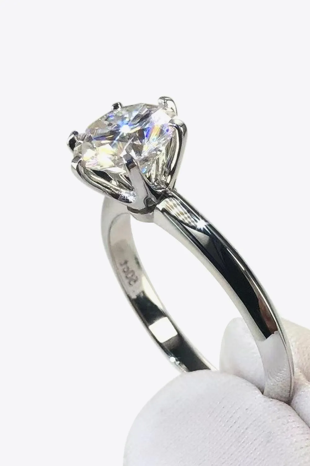 Hazel Blues® | 925 Sterling Silver 3 Carat Moissanite 6-Prong Ring