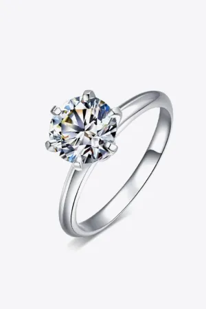 Hazel Blues® | 925 Sterling Silver 3 Carat Moissanite 6-Prong Ring