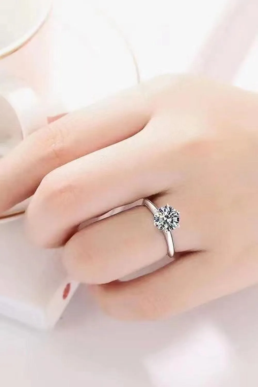 Hazel Blues® | 925 Sterling Silver 3 Carat Moissanite 6-Prong Ring