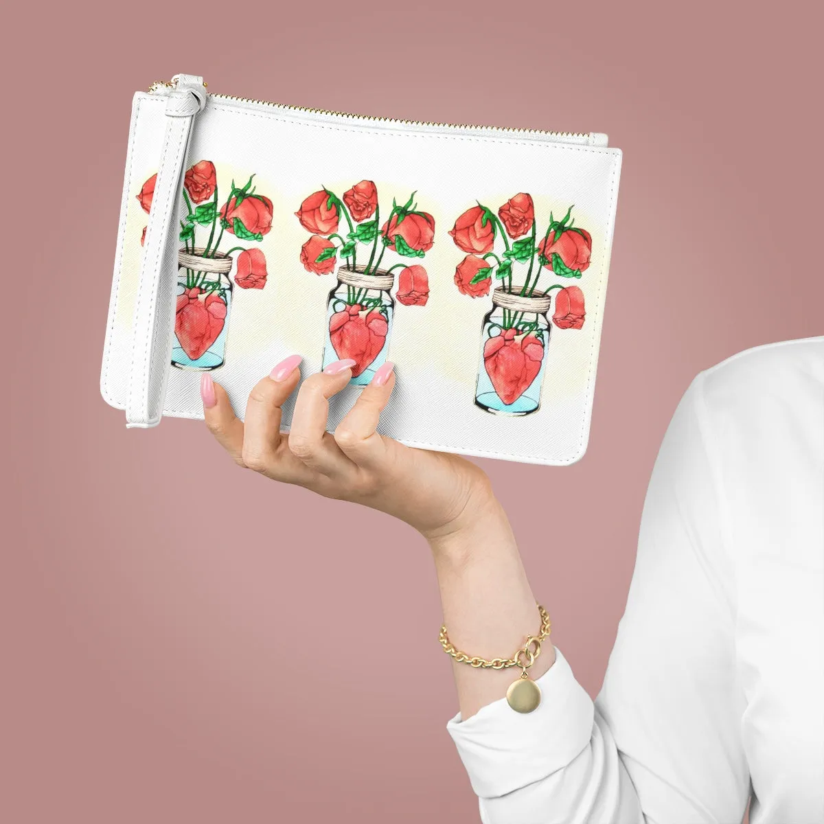 Heart in Jar- Clutch Bag