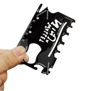 Heat-Treated Steel 18-in-1 Multi-Purpose Credit Card Sized Pocket Tool