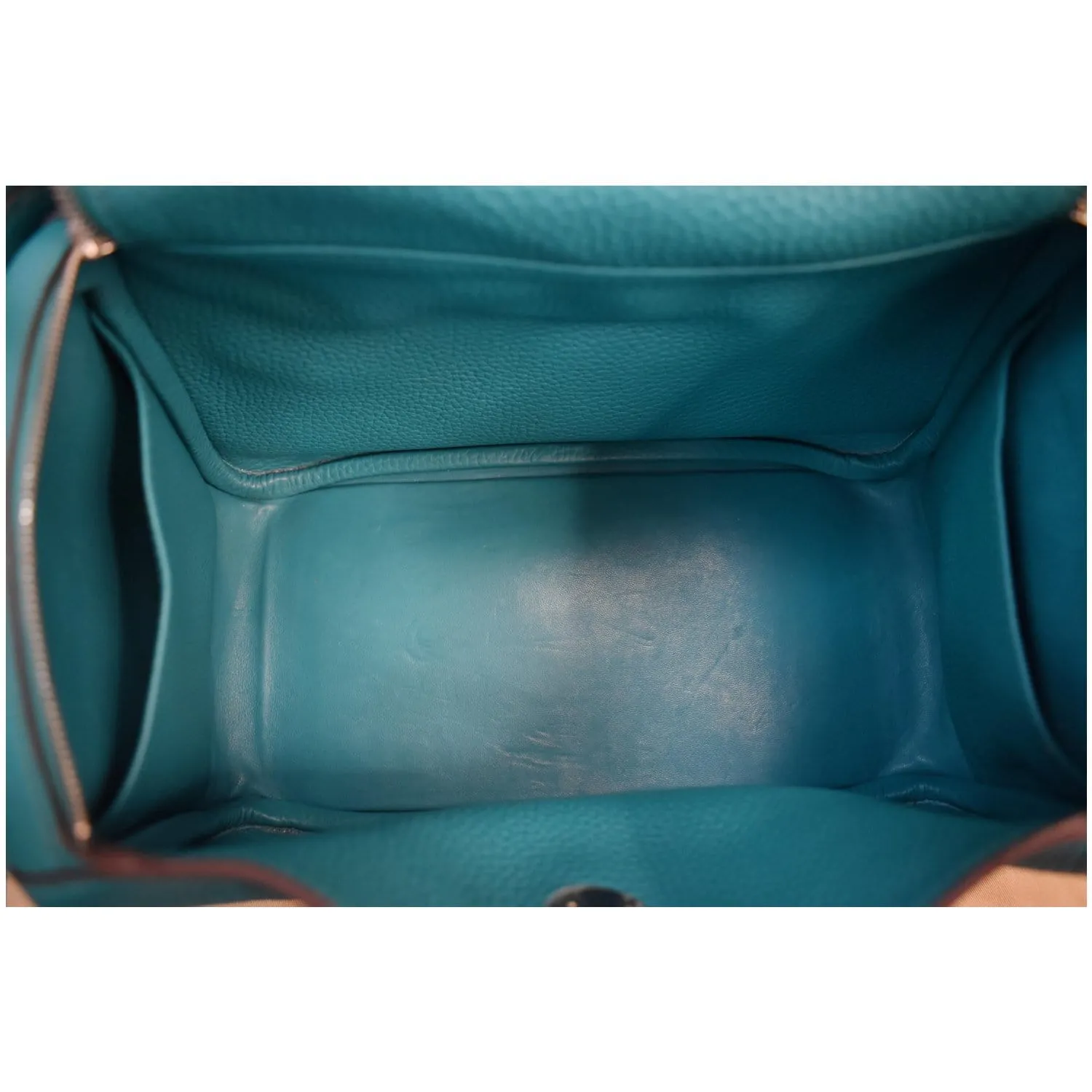 HERMES Lindy 26cm Clemence Leather Shoulder Bag Teal - 25% OFF