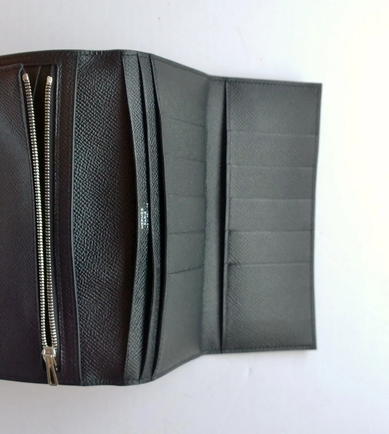 Hermès Bearn Tri Fold Black Wallet