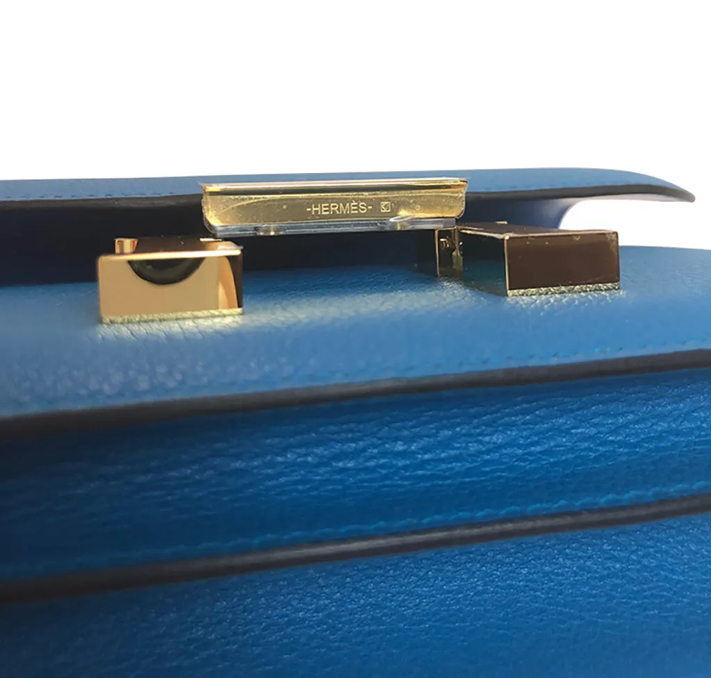 Hermès Constance Mini Blue Zanzibar Epsom GHW