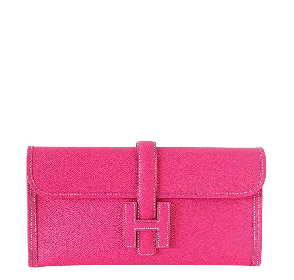 Hermès Jige 29 Rose Tyrien Clutch Bag