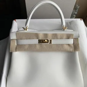 Hermès Kelly 25 Blanc (White) Swift Gold Hardware GHW
