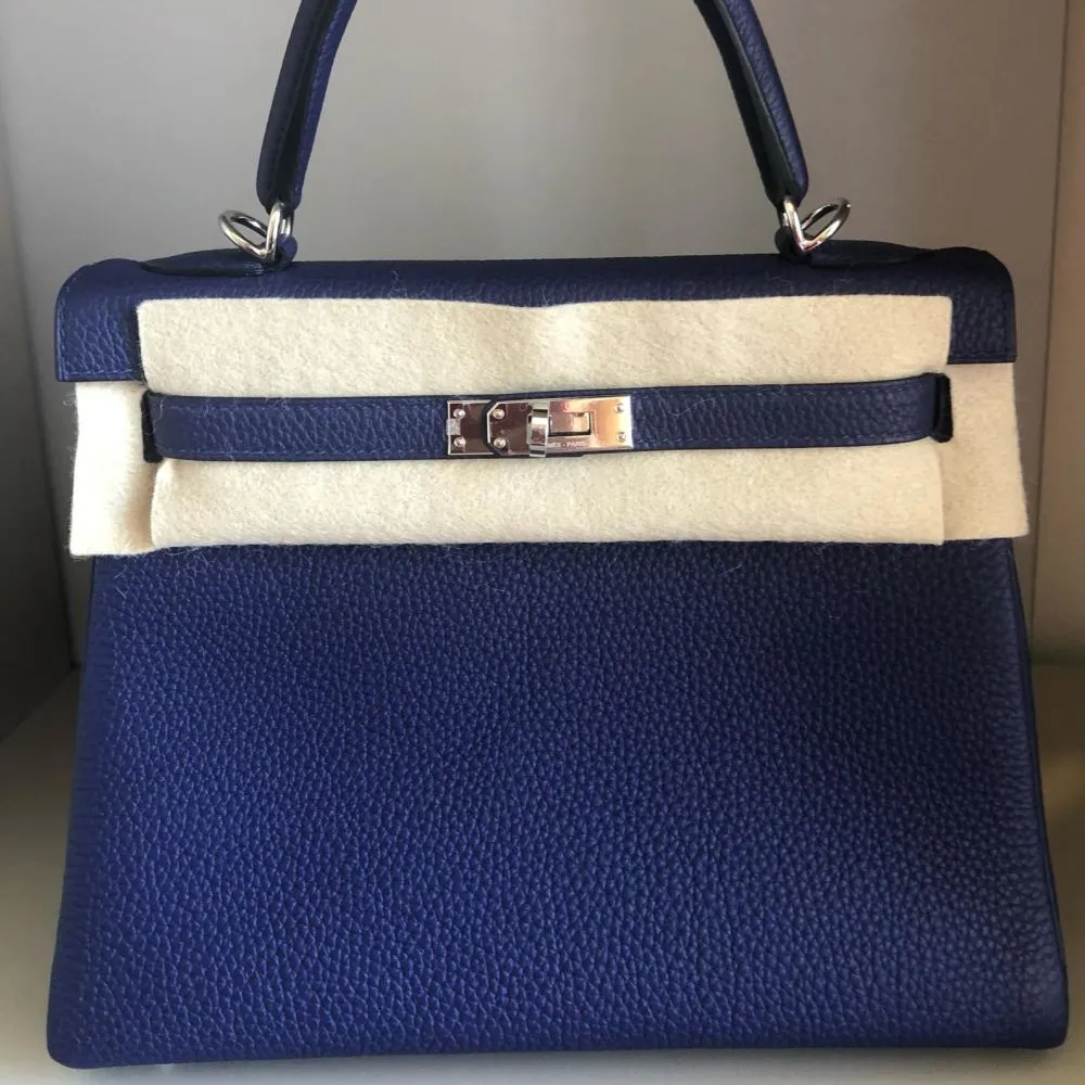 Hermès Kelly 25 Bleu Encre Togo Palladium Hardware PHW