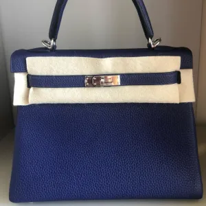 Hermès Kelly 25 Bleu Encre Togo Palladium Hardware PHW