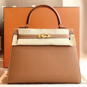 Hermès Kelly 25 Gold Sellier Epsom Gold Hardware GHW