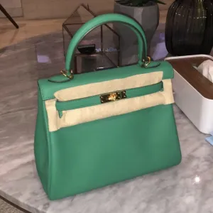 Hermès Kelly 25 Vert Vertigo Swift Gold Hardware GHW