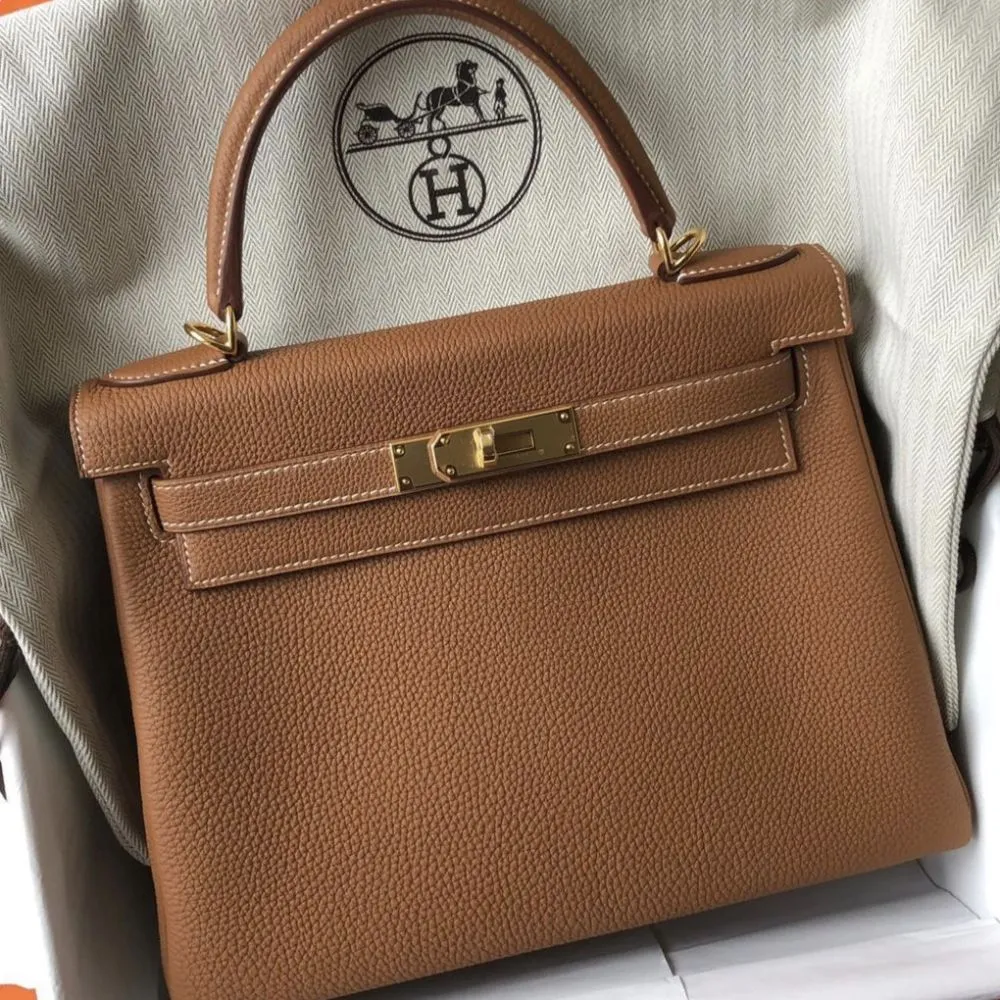 Hermès Kelly 28 Gold Togo Gold Hardware GHW
