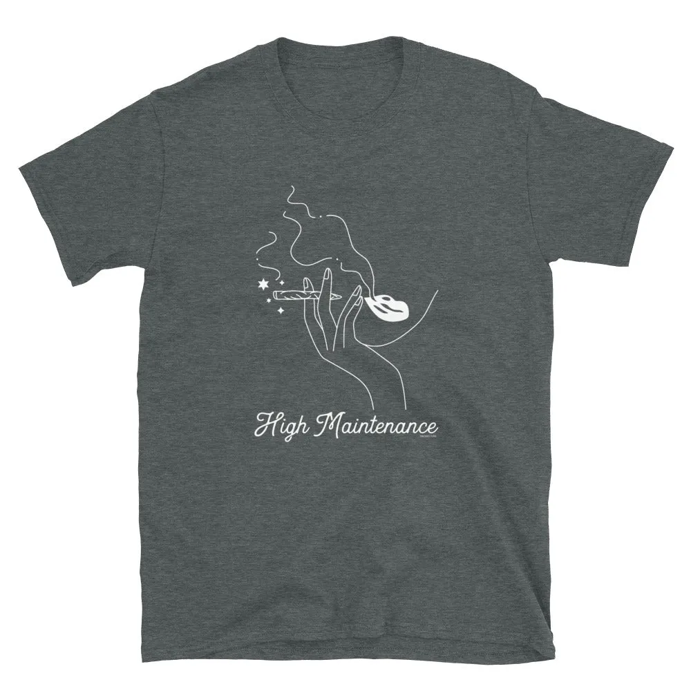 High Maintenance Minimalist Weed T Shirt - Dark