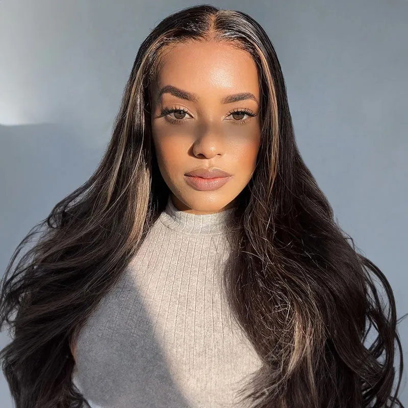 Highlight #30 Color Body Wave 13x4 Lace High Density Free Part Human Hair Wig