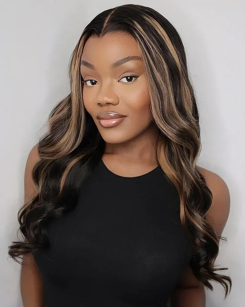 Highlight #30 Color Body Wave 13x4 Lace High Density Free Part Human Hair Wig