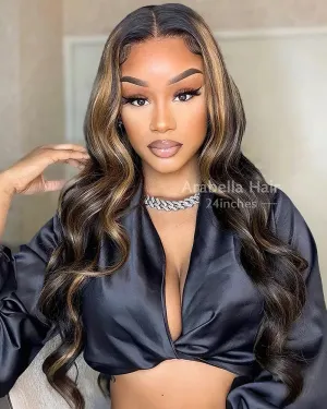 Highlight #30 Color Body Wave 13x4 Lace High Density Free Part Human Hair Wig
